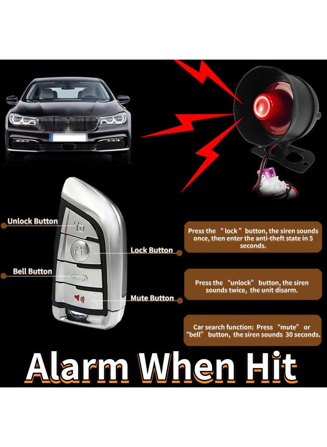CHADWICK Car Horn Siren Alarm,Universal Car Alarm Security Protection System with 2 Remote Controls,7-Level Sensitivity,12v,Anti-Theft Device,No Thread Trimmin,Non-Destructive Installation (CW-8131) - Image 2