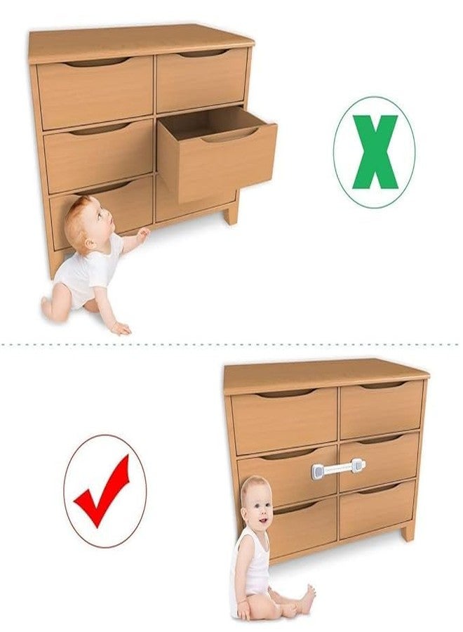 HomeAra Multi Use Double Button Adjustable Straps Children Safety Lock Baby Proof Latches for Door, Drawers, Oven, Refrigerator, Toilet Seat, Closet and Cupboard (Pack of 4 PCS) - Image 2