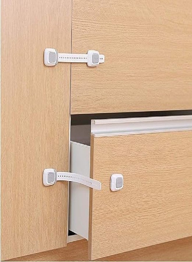 HomeAra Multi Use Double Button Adjustable Straps Children Safety Lock Baby Proof Latches for Door, Drawers, Oven, Refrigerator, Toilet Seat, Closet and Cupboard (Pack of 4 PCS) - Image 5