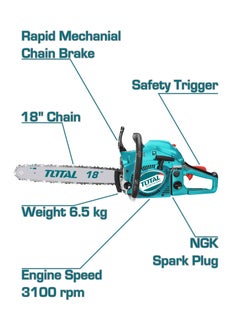 TOTAL Total Gasoline-Powered Chainsaw 46cc 18” - High Performance for Efficient Cutting  - Image 4