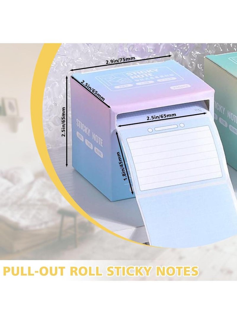 Generic 2 Roll Tape Dispensers with 512 Full Adhesive Sticky Notes (1.7" x 2.4") - Perfect for Memo Writing & Noting - Blue & Green Color Set  - Image 2