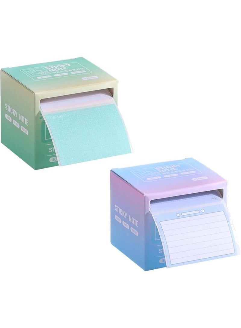 Generic 2 Roll Tape Dispensers with 512 Full Adhesive Sticky Notes (1.7" x 2.4") - Perfect for Memo Writing & Noting - Blue & Green Color Set  - Image 1