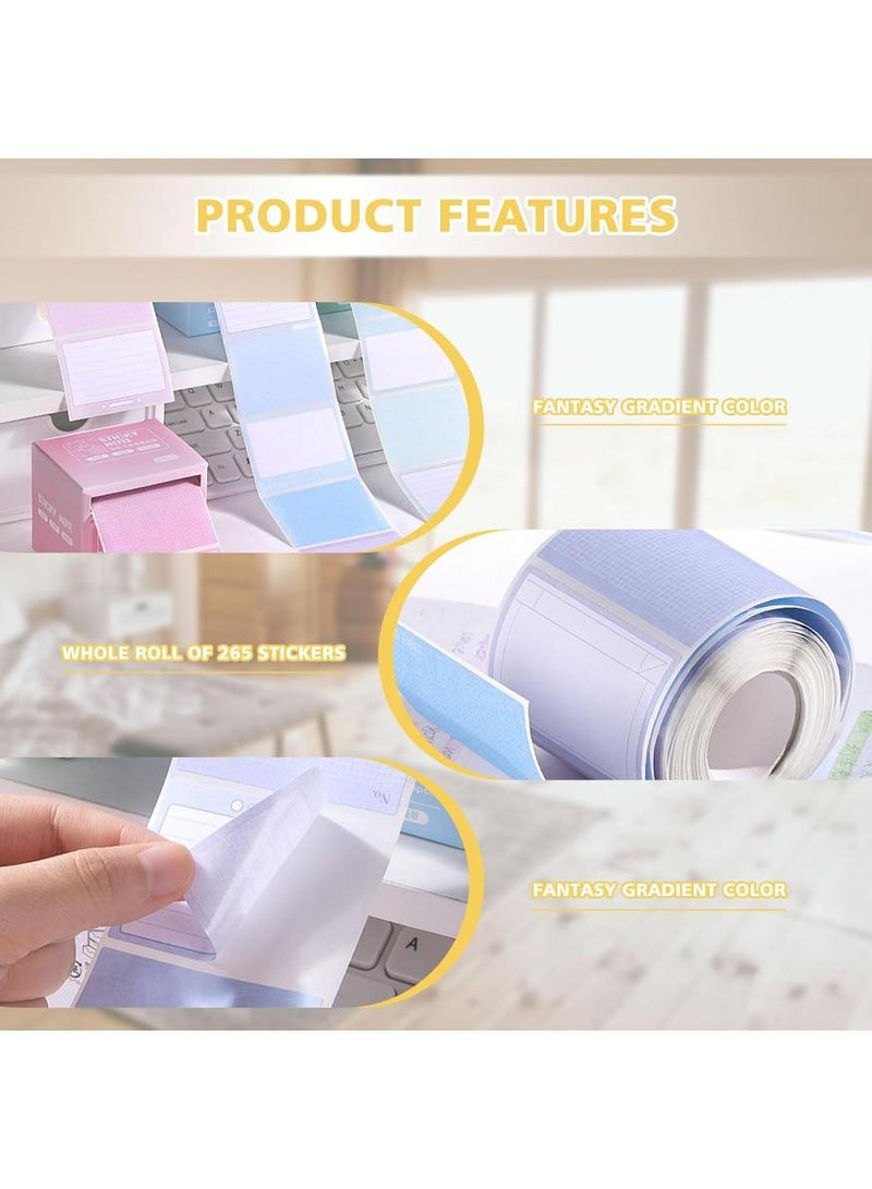 Generic 2 Roll Tape Dispensers with 512 Full Adhesive Sticky Notes (1.7" x 2.4") - Perfect for Memo Writing & Noting - Blue & Green Color Set  - Image 3