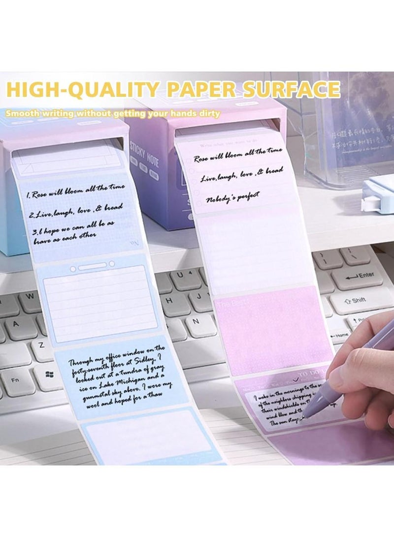 Generic 2 Roll Tape Dispensers with 512 Full Adhesive Sticky Notes (1.7" x 2.4") - Perfect for Memo Writing & Noting - Blue & Green Color Set  - Image 4
