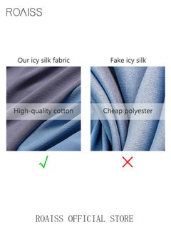roaiss 3 Pack Set Men's Boy's Boxers Shorts Briefs Seamless Cool Breathable Soft Underpants Summer Ice Silk Elastic Large Size Classic Underwear Blue+Light Grey+Bean Paste Red  - Image 5