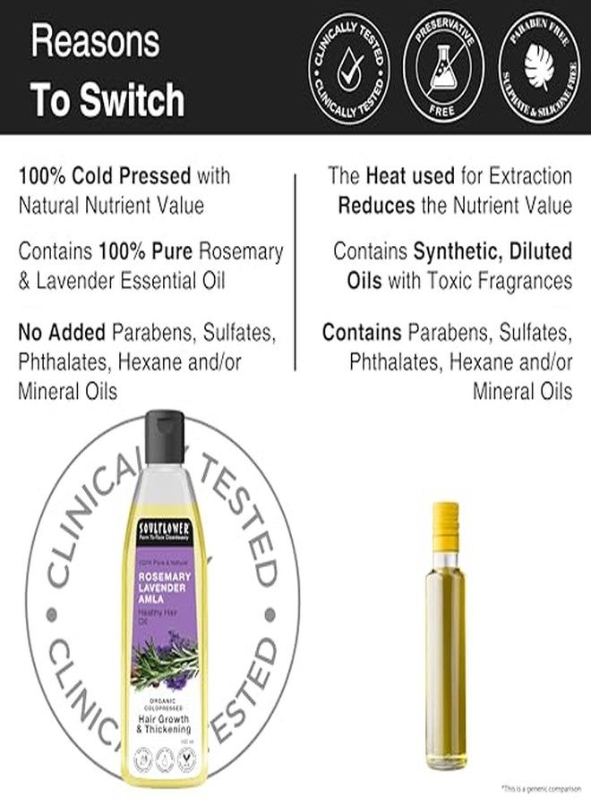 Soulflower Rosemary Lavender Amla Hair Oil for Hair Growth & Hair Fall Control | Anti Dandruff, Dry Scalp, Long & Strong Hair | Natural Essential Oils for Men & Women - 100ml - Image 5
