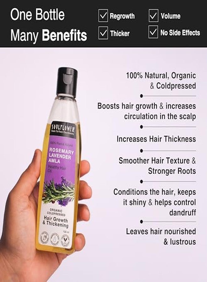 Soulflower Rosemary Lavender Amla Hair Oil for Hair Growth & Hair Fall Control | Anti Dandruff, Dry Scalp, Long & Strong Hair | Natural Essential Oils for Men & Women - 100ml - Image 4