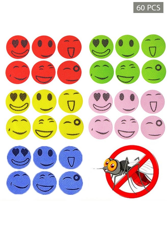 اتش واي 60 قطعة الطبيعية غير سامة طارد البعوض التصحيح ملصقات متعددة الألوان 11.2x8cm، ملصقات، بقع البعوض خالية من الديت للأطفال الرضع الكبار في الأماكن المغلقة السفر في الهواء الطلق التخييم النوم - Image 1