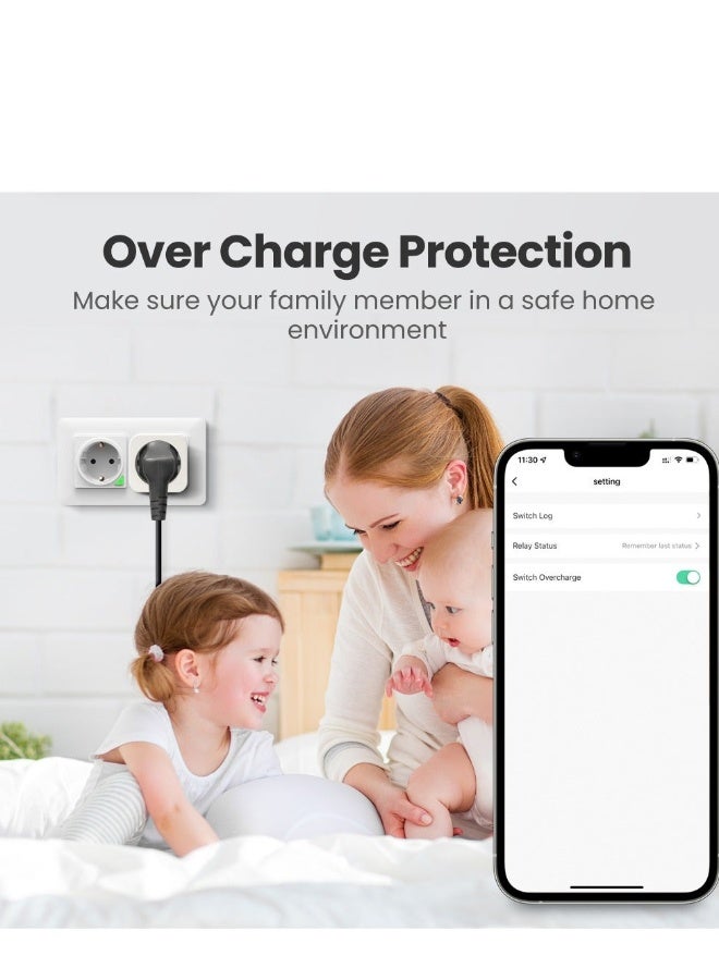 تويا 20A Smart Plug Tuya Wifi Wireless Remote Controlled Plug Timing Schedule Plug Works with Tuya Smart Life App and Alexa Google Home - Image 4