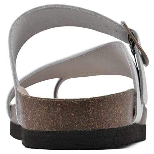 WHITE MOUNTAIN Shoes Carly Women's Flat Sandal, White/Leather, 7 M - Image 5