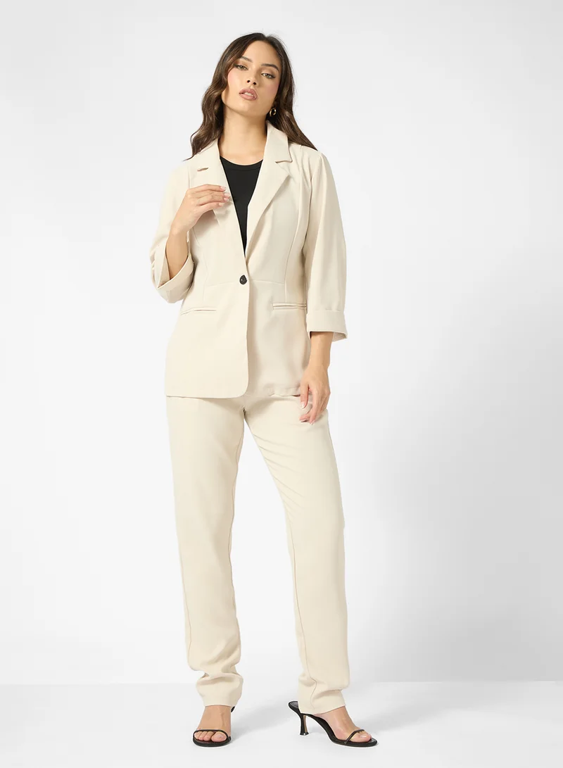 Ginger Tailored Relax Fit Blazer & Pant Suit Set