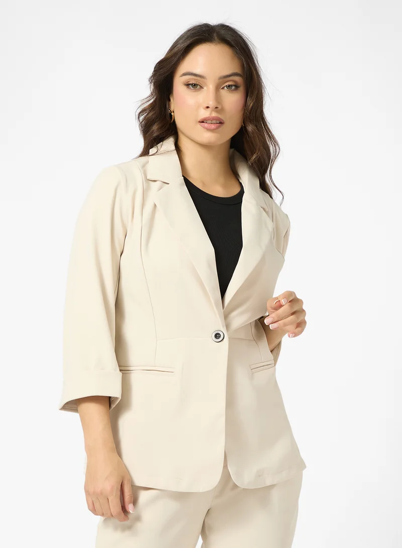 جينجر Tailored Relax Fit Blazer & Pant Suit Set