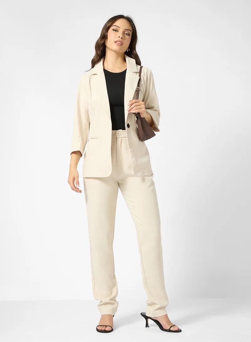 جينجر Tailored Relax Fit Blazer & Pant Suit Set
