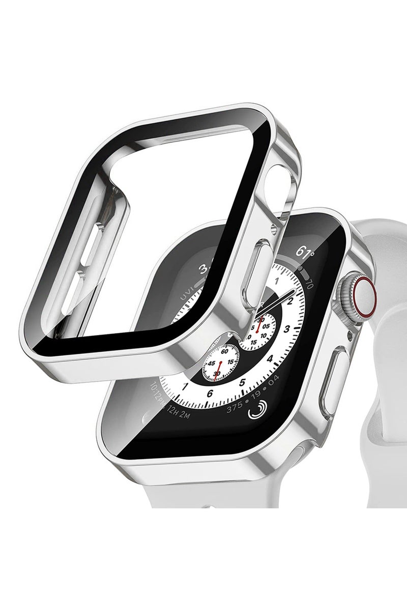 Series 4 5 6 SE 44mm Silver Waterproof Case for Apple Watch 7 8 9 45mm 41mm 10 46mm 42mm Screen Prot