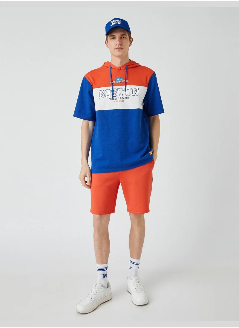 كوتون Oversized Hooded Basketball T-Shirt