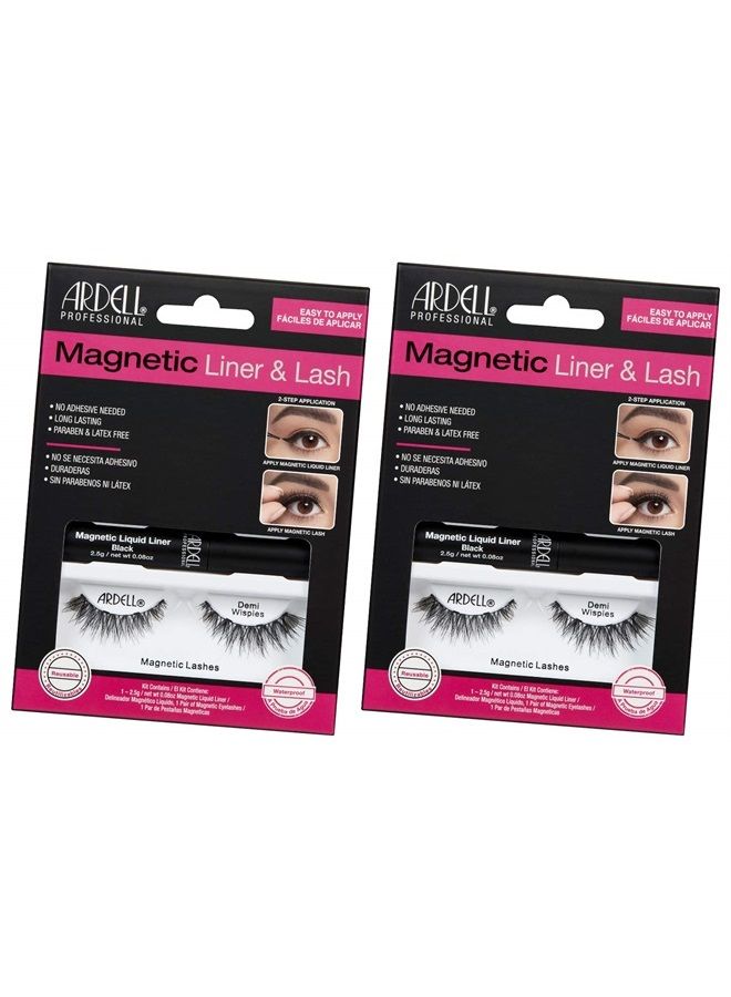 ARDELL Magnetic Liquid Liner & Lash - Demi Wispies, 2-Pack