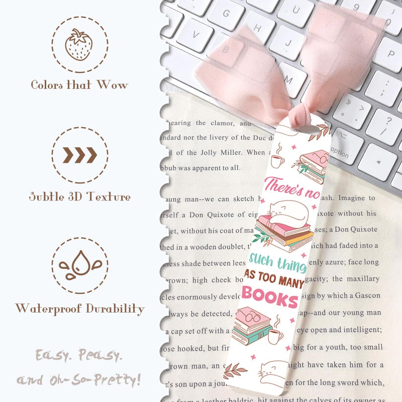 Dazoratix Book Lovers Acrylic Bookmarks - 45 Pcs Cute Acrylic Bookmark Blanks Clear Aesthetic Double-Sided Pastel Bookmark Making Kit UV DTF Transfer Stickers Yellow Pink Ribbon Women DIY Crafts Gifts - Image 4