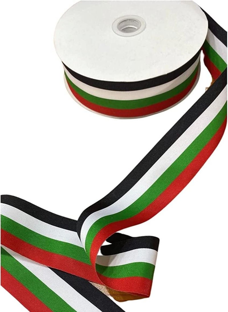 متعدد الأغراض جميل 4 ألوان شريط اليوم الوطني الشريط النايلون الصلبة لفة لعيد الإمارات العربية المتحدة مع تصميم العلم (4 سم × 50 ياردة)