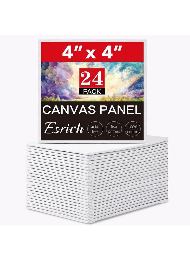 ESRICH 4x4IN Small Canvases for Painting, 24 Pack Mini Canvas Boards Cotton Painting Canvas Primed Acid Free Mini Blank Canvas Panels for Oil Paint,Watercolor,Acrylic Paint,Gouache&Tempera. - Image 1