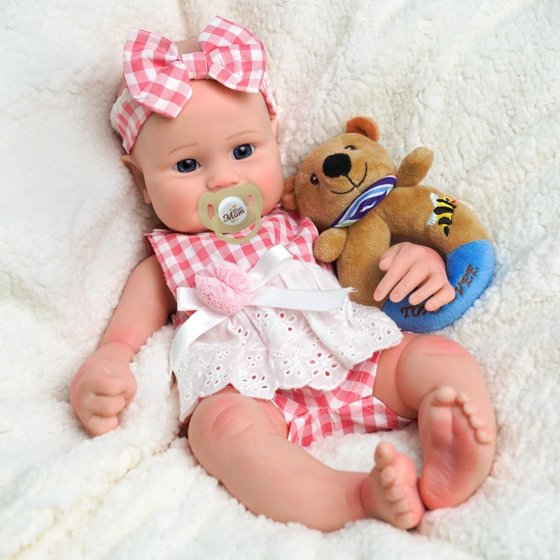 JIZHI Silicone Baby Doll -16 Inch (Weight 4 Lb) Reborn Baby Dolls Silicone Full Body Soft Realistic-Weighted Platinum Silicone Real-Newborn Baby Dolls for 3+ Years Old Girl Gift - Image 5