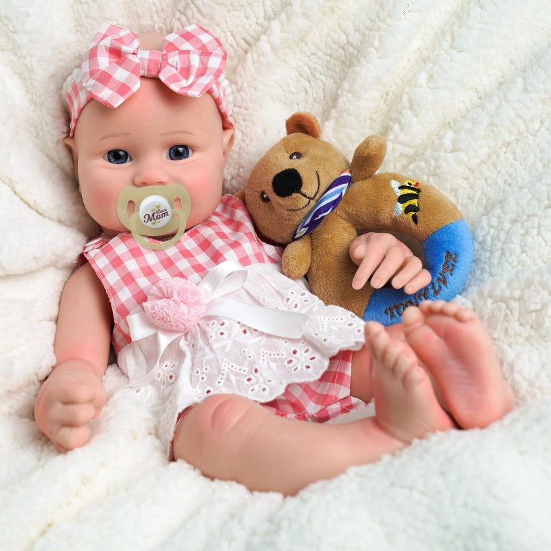 JIZHI Silicone Baby Doll -16 Inch (Weight 4 Lb) Reborn Baby Dolls Silicone Full Body Soft Realistic-Weighted Platinum Silicone Real-Newborn Baby Dolls for 3+ Years Old Girl Gift - Image 1