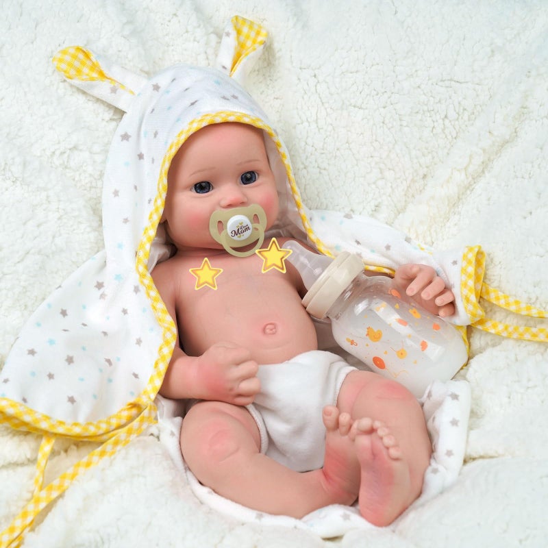 JIZHI Silicone Baby Doll -16 Inch (Weight 4 Lb) Reborn Baby Dolls Silicone Full Body Soft Realistic-Weighted Platinum Silicone Real-Newborn Baby Dolls for 3+ Years Old Girl Gift - Image 2