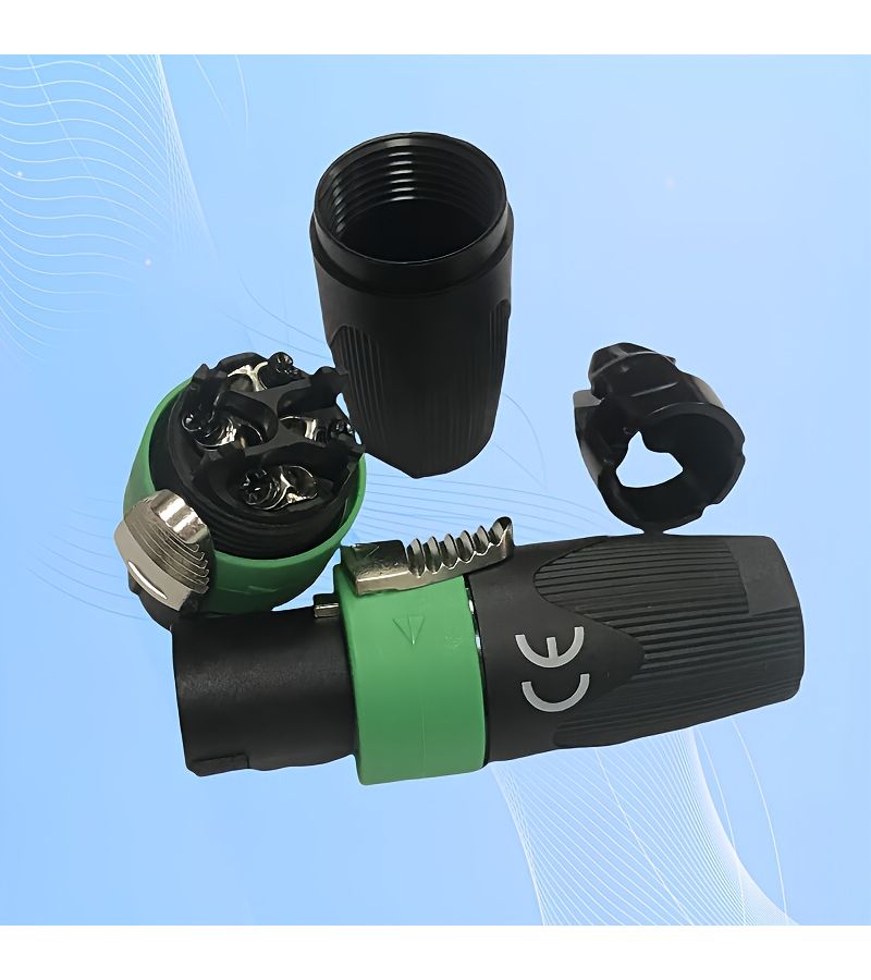 Green Four Pin Speaker Plug 5 Packs Easy Assembly No Soldering Twist Lock Release Adapter - Image 2