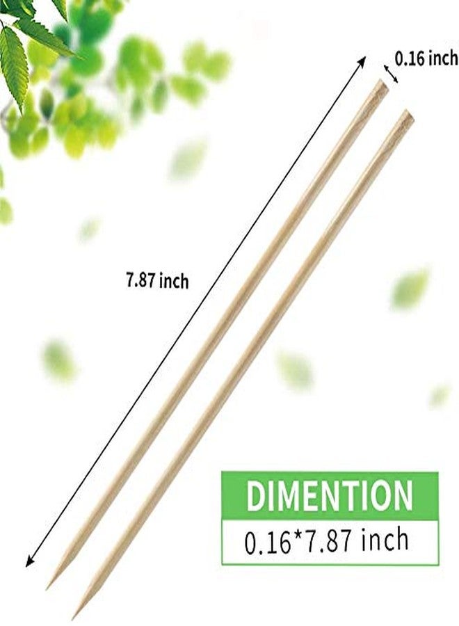 Fu Store Bamboo Skewers, 8 Inch Bamboo Sticks 100pcs BBQ Kabob Skewers, Grill, Appetizer, Fruit, Corn, Chocolate Fountain, Cocktail, Art, Craft, Set of 100 Pack - Image 4