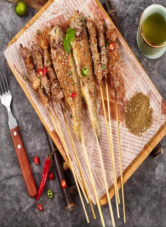 Fu Store Bamboo Skewers, 8 Inch Bamboo Sticks 100pcs BBQ Kabob Skewers, Grill, Appetizer, Fruit, Corn, Chocolate Fountain, Cocktail, Art, Craft, Set of 100 Pack - Image 2