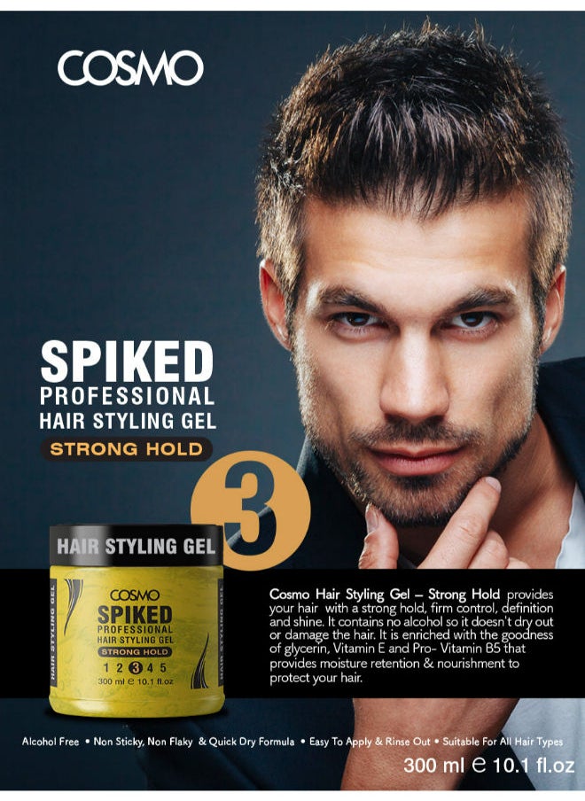 COSMO Strong Hold Spiked Professional Hair Styling Gel For Men 300ML, Number 3  - Image 2
