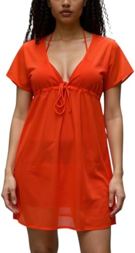 ToBeInStyle Women's Pareo Wrap Swimwear Cover-Up Top - Orange - One Size - Image 1