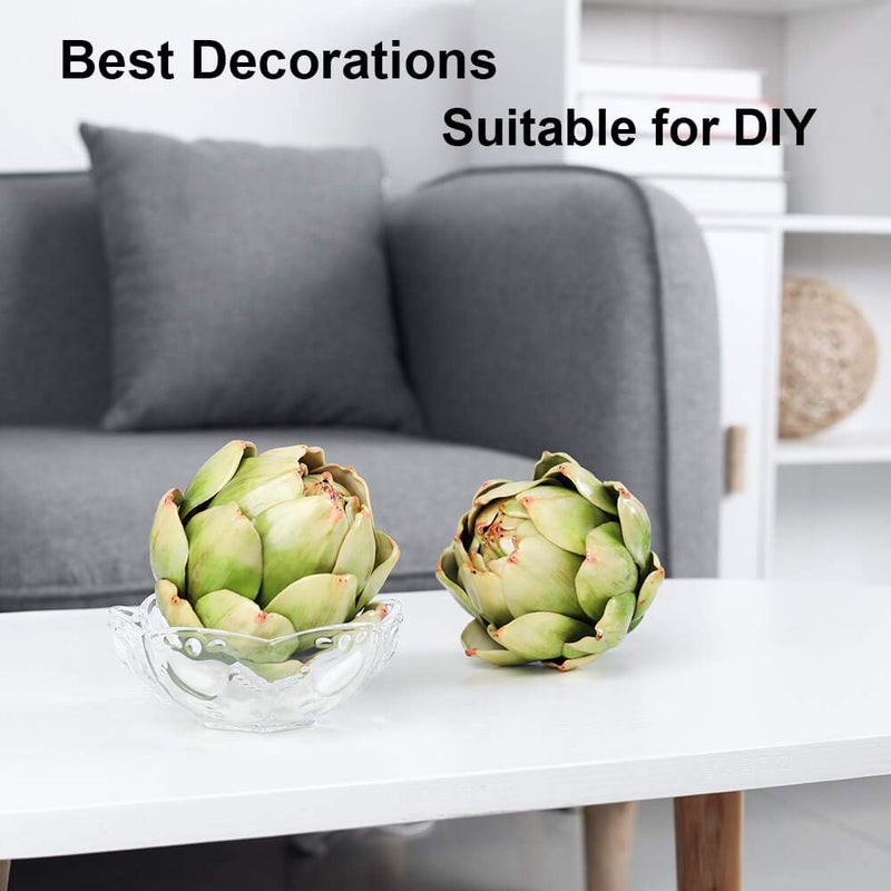 GiftYou 6-Pack Large Artificial Artichoke Fake Vegetables and Fruits for Kitchen Decorations (Green) - Image 3