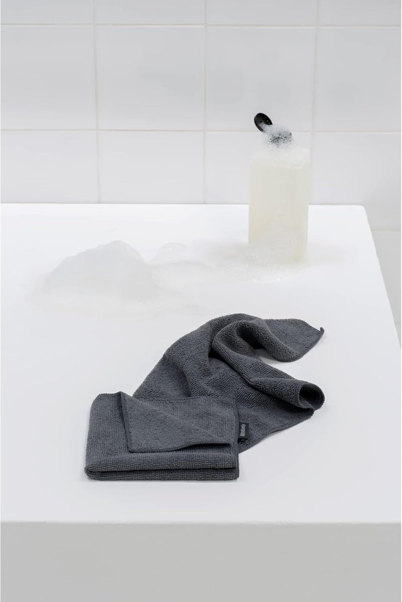 Brabantia Microfibre Cleaning Cloths Set of 2, Machine Washable, Dark Grey 30 x 30 cm - Image 3