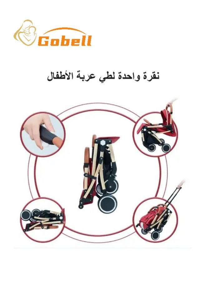 جوبل عربة أطفال للجلوس أو الاستلقاء قابلة للطي وخفيفة الوزن للاستخدام النسائي - Image 2