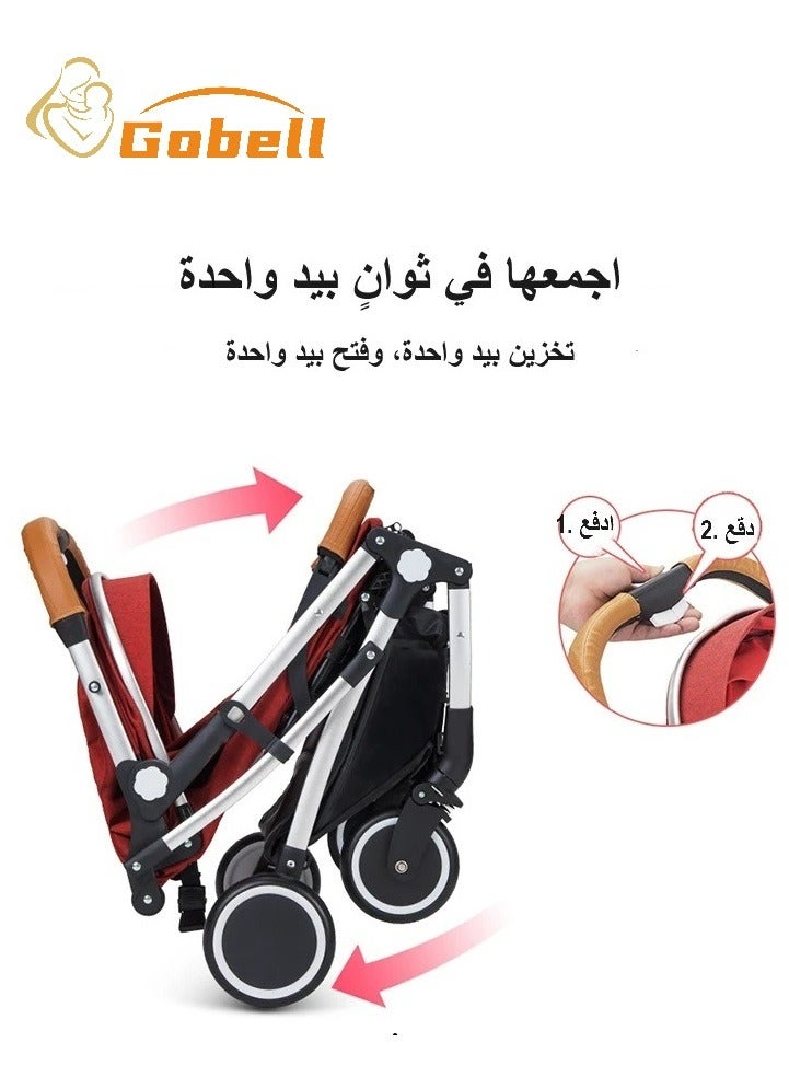 جوبل عربة أطفال للجلوس أو الاستلقاء قابلة للطي وخفيفة الوزن للاستخدام النسائي - Image 3