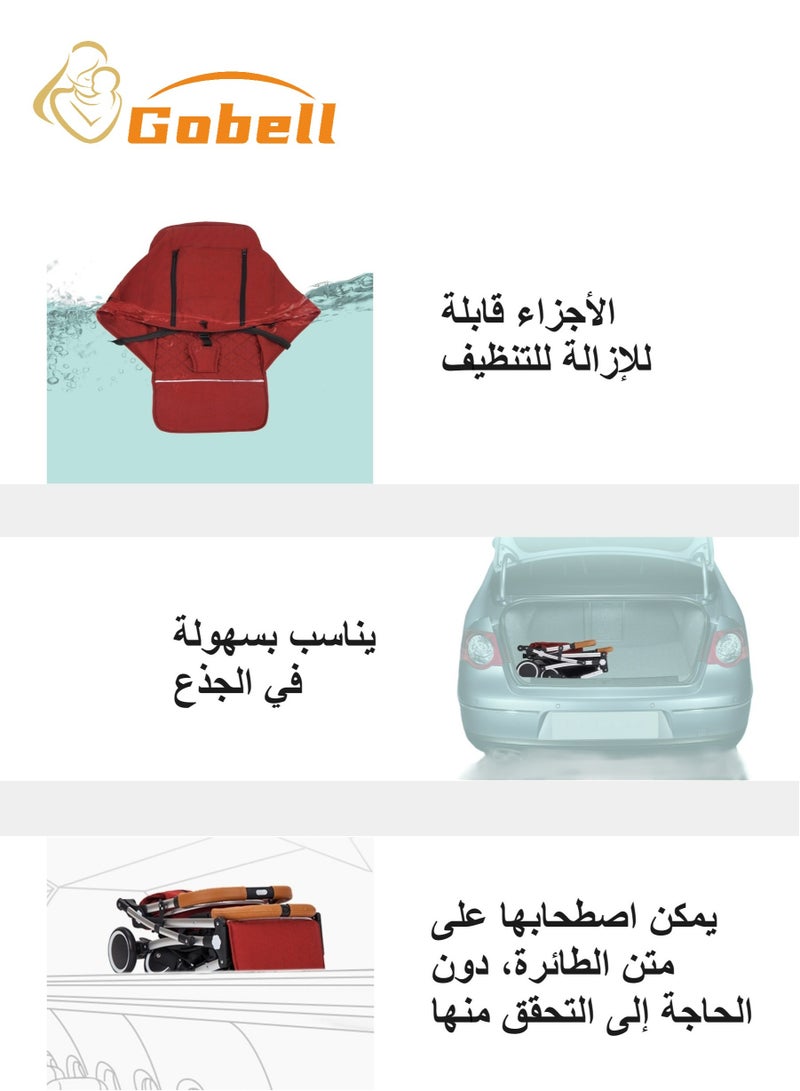 جوبل عربة أطفال للجلوس أو الاستلقاء قابلة للطي وخفيفة الوزن للاستخدام النسائي - Image 5