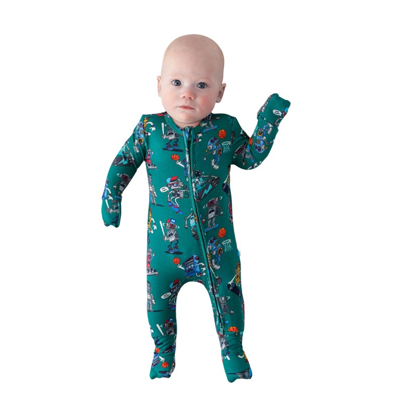 Posh Peanut Convertible Baby Sleepers - Boys Footless Baby Pajamas with 2 Way Zipper for Easy Diaper Changes - Robert, 12-18 Months - Image 1