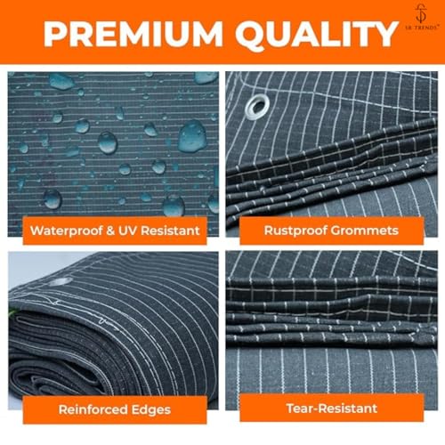 SR TRENDS™ Heavy Duty Tarpaulin 700GSM Canvas Lining - Commercial TIRPAL Waterproof- 100% Waterproof Resistance Military Grade- UV Resistant, RUSTPROOF Reinforced Eyelets (Lining Canvas, 9 x 6 FT) - Image 5