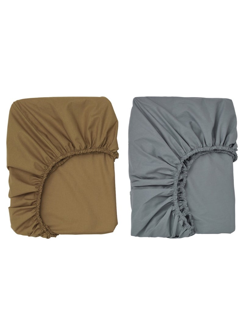 Fitted Sheet for Cot, Dark Yellow/Blue, 60x120cm