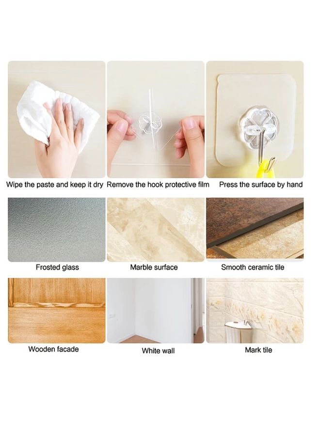 10 Heavy Duty Adhesive Hooks No Damage Wall Hanging For Kitchen Bathroom Decor - Image 4