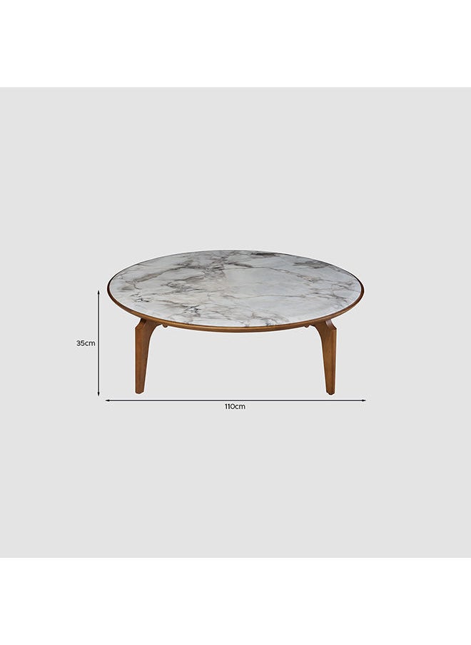 AL HUZAIFA FURNITURE - Aldis Coffee Table Natural Italian Victoria Marble In American Ashwood Legs - Image 1