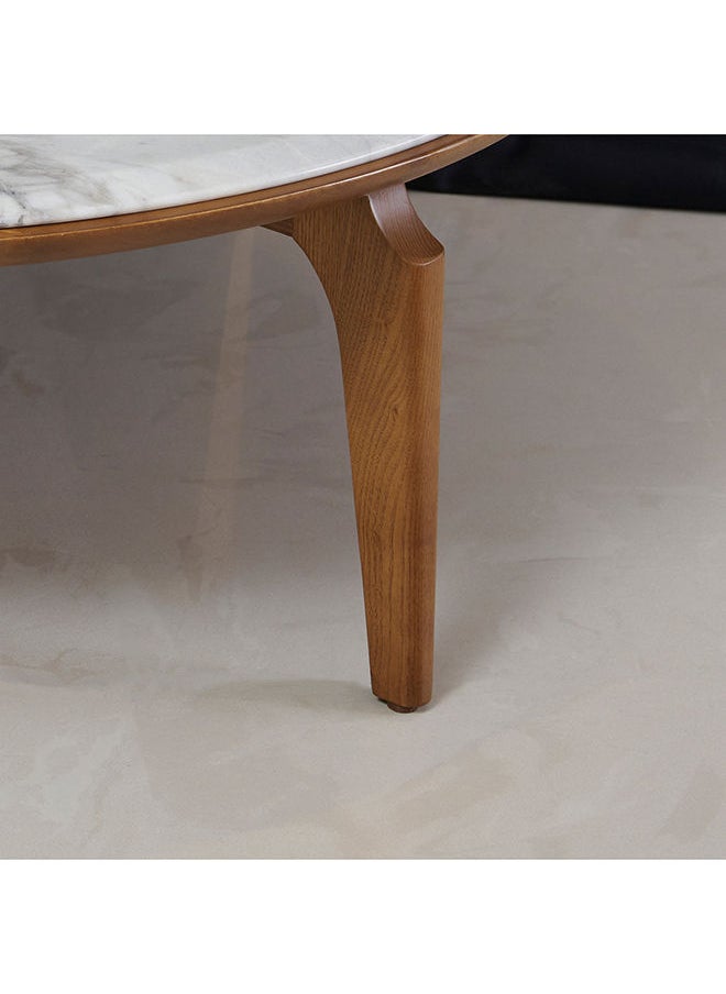 AL HUZAIFA FURNITURE - Aldis Coffee Table Natural Italian Victoria Marble In American Ashwood Legs - Image 1