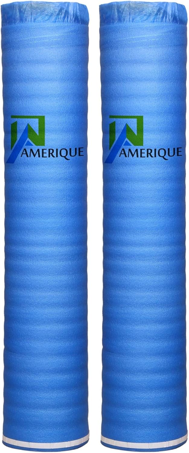 AMERIQUE 400SQFT AMERIQUE 2MM Premium Flooring Padding 3in1 Heavy Duty Foam Blue 200SFRoll Pack of 2 Underlayment with Tape  Vapor Barrier - Image 1