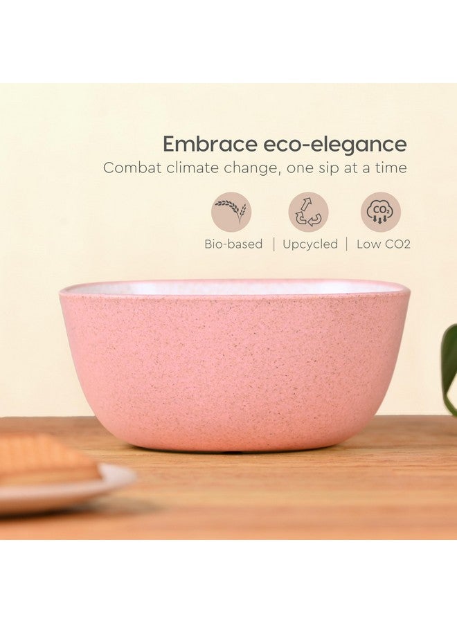 Eha Earth-Friendly Small Soup Bowl | Ice Cream Bowl | Dessert Bowls | 300 ml | Made with Bamboo Fibers & Rice Husk | Microwave Safe Bowl | Serving Bowl Set of 4 | Multicolor - Image 3