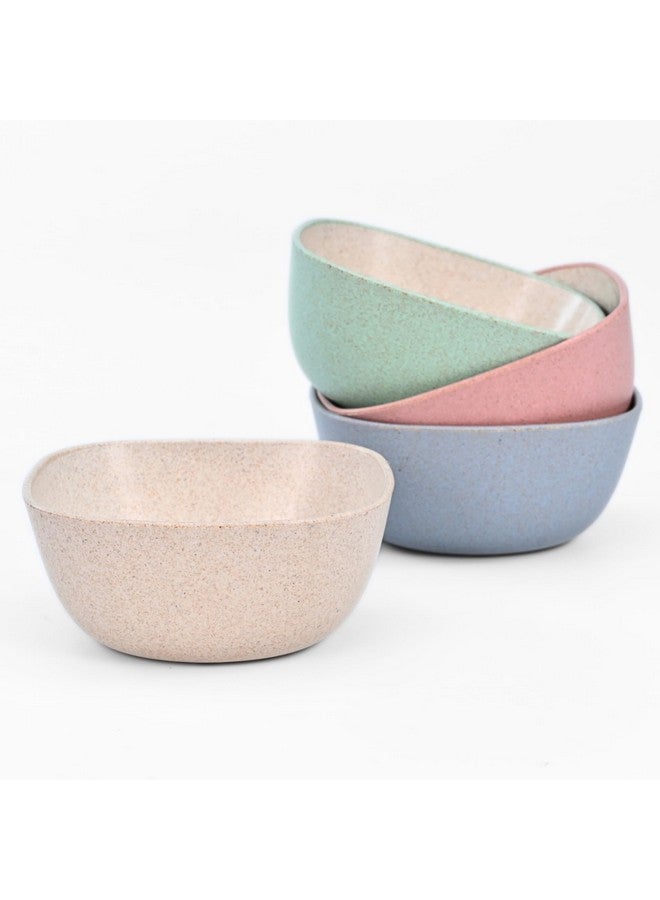 Eha Earth-Friendly Small Soup Bowl | Ice Cream Bowl | Dessert Bowls | 300 ml | Made with Bamboo Fibers & Rice Husk | Microwave Safe Bowl | Serving Bowl Set of 4 | Multicolor - Image 1