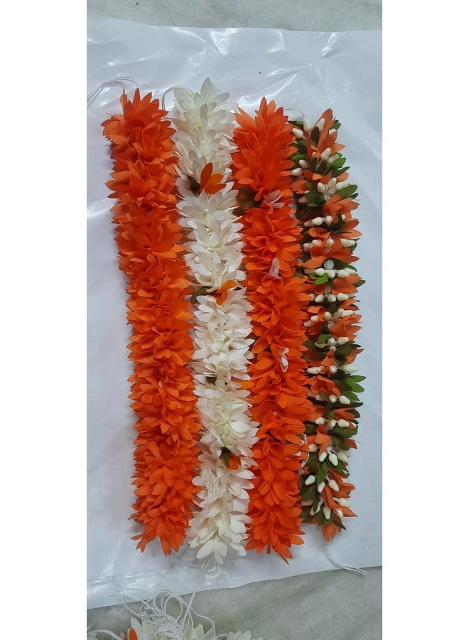 pmw - Artificial Flower Mala - Pack of 4 - Kanakambaram - Malli - for Baratanatyam Kuchipudi Kathak - for Wedding Bridals