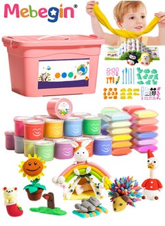 MEBEGIN 24 Colors Clay Kit for Kids with 83 Tools and Accessories ,Soft  Non-Sticky Modelling Clay with Storage Box,with Sculpting Tools DIY Ideal Clay for Children Adults and Artists Birthday Gift  - Image 1