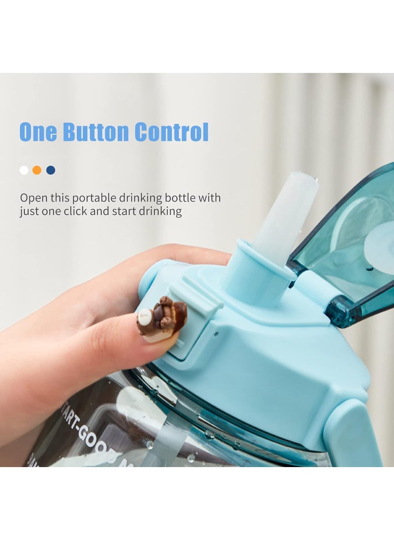 MAGIC PLUS MAGIC PLUS Plastic Water Bottle with Motivational Time Marker Gallon Water Bottle with Straw and Handle Leakproof Durable Sipper Water Bottle for Office School Gym 2 Litre Multicolor  - Image 5