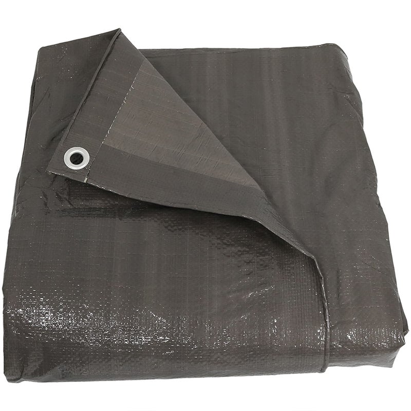 Sunnydaze 8 x 10 Foot Plastic Reversible HeavyDuty Multipurpose Tarp  Laminated on Both Sides  Dark Gray