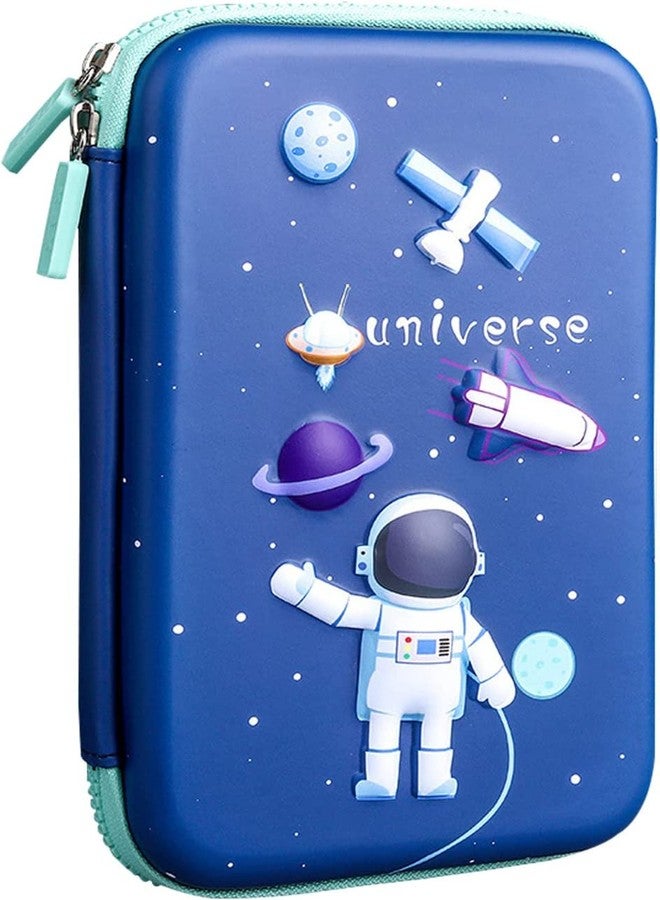 Toyshine Astronaut Space Theme 3D EVA Hardtop Pencil Case with Compartments - Kids Large Capacity School Supply Organizer Students Stationery Box - Girls Boys Pen Pouch, Blue - Image 3